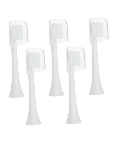 Beaupretty 5pcs Thousand-Hair Toothbrush Head Toothbrush Accessories Durable Toothbrush Replacements Toothbrush Parts Electric Reusable Toothbrush Heads White Soft Fur Pp Substitute