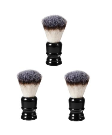 Minkissy 3 pcs shaving brush salon shaving brushes roof beards brush bare brushes Nasser razor brush roof hair razor brushes Beauty-shaving brush face handle from resin blackx3stk 11x3.5cmx3pcs