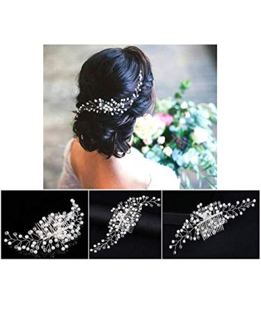 Dusenly Bridal Hair Comb - Elegant Hair Vine Clips with Pearls | Wedding Hair Accessories for a Perfect Bride - Buy Online on GoSupps.com