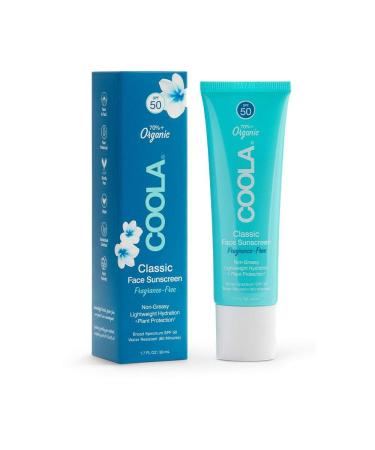 COOLA Organic Face Sunscreen SPF 50 Sunblock Lotion, Dermatologist Tested Skin Care for Daily Protection, Vegan and Gluten Free, 1.7 Fl Oz Unscented