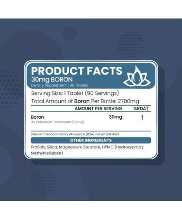 Boron 30mg Mineral Supplement - 90 Tablets | New World Health Brands | Essential Trace Minerals for Optimal Health - Buy Online on GoSupps.com