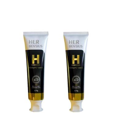 Japan HerBensius Black Truffle Toothpaste 110g*2 Toothpaste with Rich Foam.