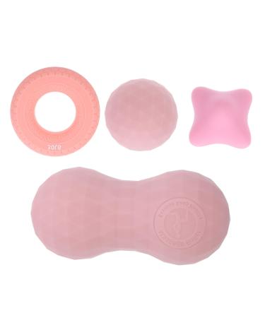 Beavorty 4 pieces fascia ball peanut ball back roller balls made of foam peanut massage silicone roll fascia massage tools foot massage The shoulder pink pebbles menstrual massage
