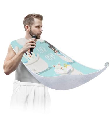 Beard Bib Apron Beard Bib Hair Catcher for Men Shaving and Trimming Non-Stick Waterproof Beard Cape Grooming Cloth Animal Cats