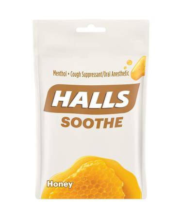 Halls Cough Suppressant/Oral Anesthetic Drops Honey - 30 ct Pack of 3