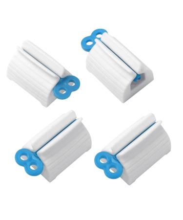 Rolling Tube Toothpaste Squeezer Toothpaste Seat Holder Stand for Bathroom Accessories (4 Blue)