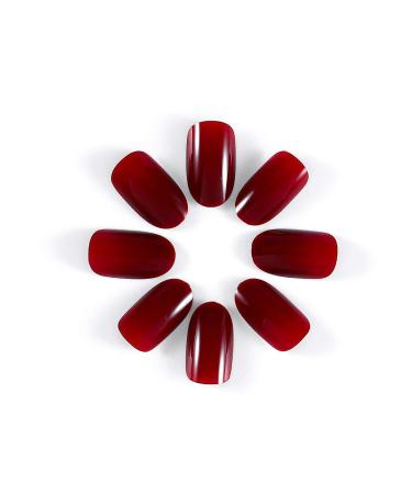 Brishow Almond Press-On Nails - Wine Red Ballerina Acrylic False Nails - 24 Pieces for Women & Girls | Short Artificial Nails - Buy Online on GoSupps.com