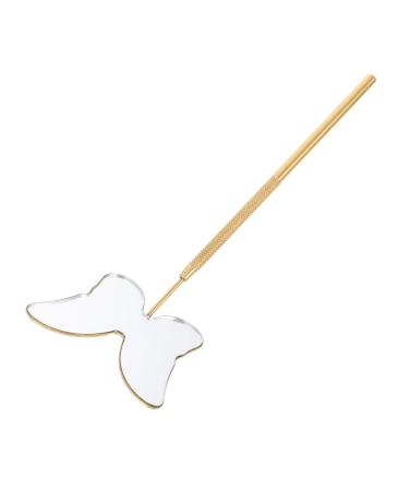 DOITOOL Make Up Mirrors Inspection Mirror Lash Tools Eyelash Applicator Tool Eyelash Application Mirror Eyelash Mascara Butterfly Lash Extension Products Stainless Steel Make up 18X6.5X0.5CM Golden