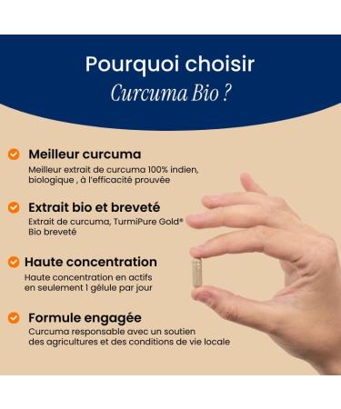 Laboratoire NaturAvignon Turmeric Patented Organic | Joint Comfort and Flexibility | Clinically Proven High Absorption | Ecocert Certified | Made in France | 30 Capsules (1 Month) - Buy Online on GoSupps.com