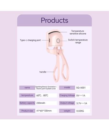 Tovmekdjn Electric Eyelash Curler USB Charging Model Fast Heating Portable Eye Lash Perm Lasting Curling Thermal Eyelash Clip B - Buy Online on GoSupps.com