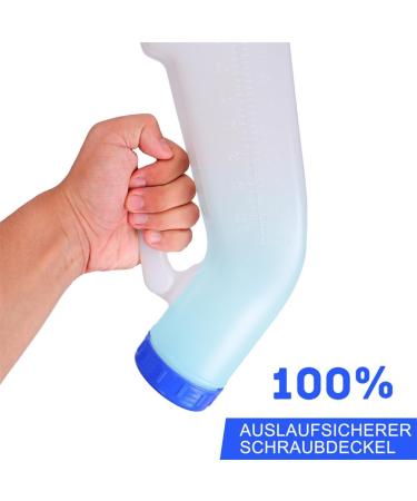 Portable Urine Bottle for Men & Women - 1000ml Emergency Urinal with Screw Cover & Bed Holder | Ideal for Travel Camping & Mobility Needs - Buy Online on GoSupps.com
