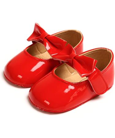 RVROVIC Baby Girl Princess Sparkly Moccasins | Soft Sole Prewalker Toddler Shoes 12-18 Months (Red) - Buy Online on GoSupps.com