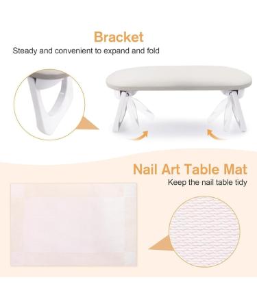 qazaa Comfort-Focused Foldable Nail Arm Rest in PU Leather Hand Pillow for Nail Art Cushion Hand Holder for Acrylic Nail Artists - Buy Online on GoSupps.com