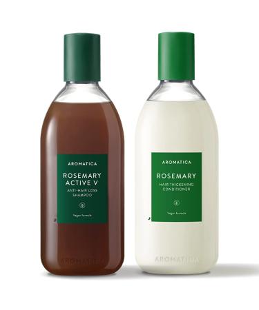 AROMATICA Rosemary Active V Anti-Hair Loss Shampoo & Conditioner Set 13.53 fl. oz. each - Hair Growth Shampoo and Conditioner Set with Rosemary Oil - Paraben, Sulfate and Silicon Free 04 Anti-Hair Loss Shampoo & Rosemary C…