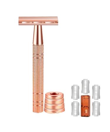 Rodrigo interchangeable men's safety razor double cutting edge safety razor reusable metal razor for men a ros gold