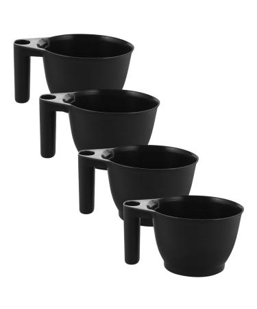 OUNONA 4pi ces Bol de M lange pour Teinture Capillaire Lot de Plastique Noir avec Poign e pour D coloration Coloration et Traitements Coiffure