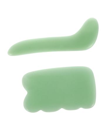 Beaupretty 1 Set 2pcs Tendon Stick Nutragina Healthy Skin Guasha Massage Eye Scraping Boards Beauty Stick Kit Jade Scraper Board Facial Tools Massage Board Scraper The Face Green 8.7x5.1cm