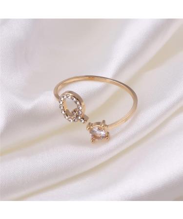 DNCG Ladies 26 English Letter Ring Ring Open Mouth Gold Ring - Buy Online on GoSupps.com