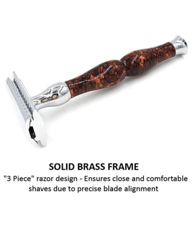 Parker 45R Heavyweight Double Edge Safety Razor - 3 Piece Design 4 Inch Solid Brass Handle Includes 5 Razor Blades | International Shipping Available - Buy Online on GoSupps.com