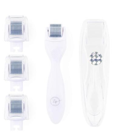 Derma Roller Microneedle Skin Care Kit - 0.25mm Titanium Heads for Face & Body | Includes 4 Replacement Heads, 3 Disinfecting Cups, & Case - Buy Online on GoSupps.com