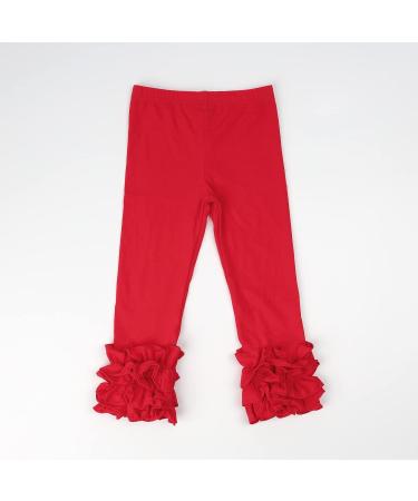 Hoolchean Girls Cotton Ruffle Leggings 3-4 Years Slim Red - Toddler & Little Kids - Buy Online on GoSupps.com