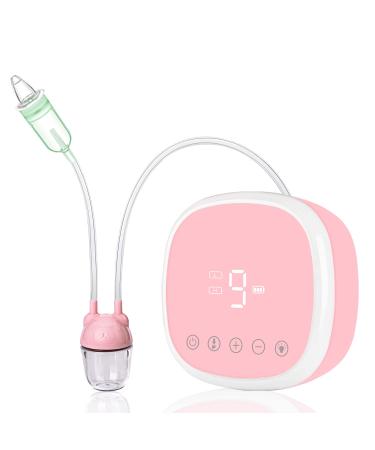 Nasal Aspirator for Baby, Nose Sucker with 2 Types of Nose Tips for Newborns and Toddlers, 9-Speed Adjustable Electric Silicone Nose Cleaner