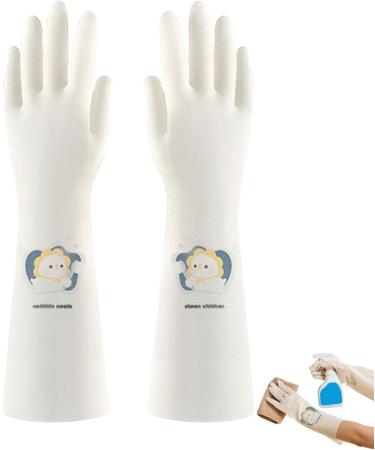 Dish Gloves Creative Cute Dish Gloves Waterproof Household Gloves Reusable Kitchen Gloves with Long Sleeves Household Cleaning Supplies for Daily Chores Chick - Buy Online on GoSupps.com