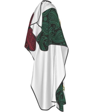 Mexico Paisley Flag Barber Cape | Professional Waterproof Hair Cutting Apron | Adjustable Snap Closure | 55" x 66" | Salon & Home Use - Buy Online on GoSupps.com