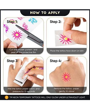 12 Sheets Glow In The Dark Butterfly Temporary Tattoos - UV Blacklight Party Accessories for Women (Stylish Style) - Buy Online on GoSupps.com