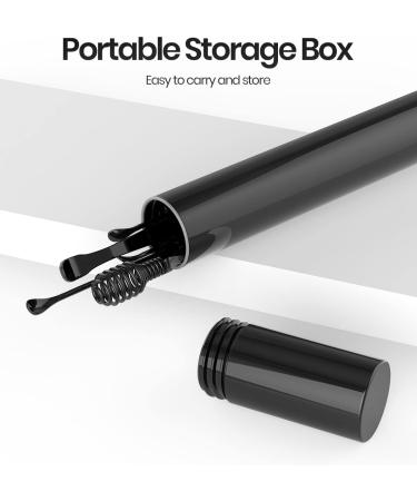 6 Pcs Professional Double-Headed Ear Wax Removal Kit | Earwax Removal Tools with Cleaning Brush and Storage Box - Black - Buy Online on GoSupps.com