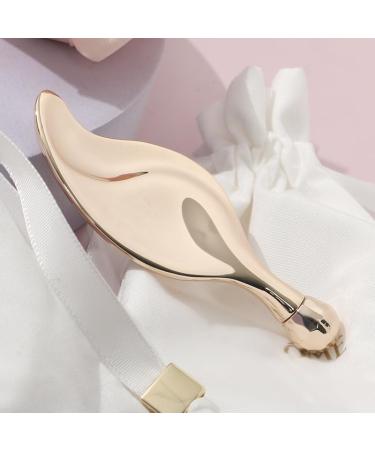 2-in-1 Metal Gua Sha Facial Tool & Mini Roller - Wrinkle Lifting Leaf Shaped Tool with Eye Rollers for Radiant Skin | International Shipping - Buy Online on GoSupps.com