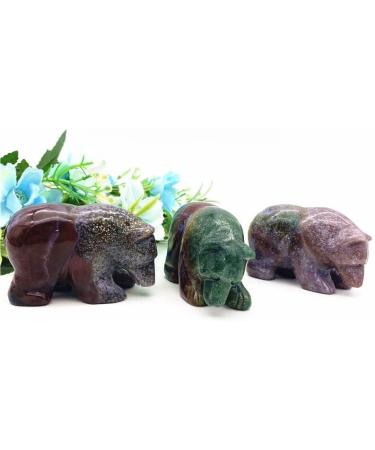 1pc Natural Ocean Jasper Bear Crystal Stone Hand Carved Figure Bears Animals Decor Crystal Reiki Natural Quartz Crystals Home Goods - Buy Online on GoSupps.com