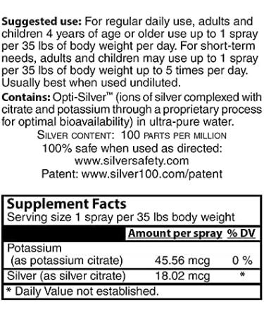 Ionic Silver Complex 100 ppm Spray - Immune Support 2oz with Opti-Silver Delivery System | Buy Internationally - Buy Online on GoSupps.com