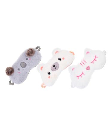 Beavorty 3pcs Plush Eye Mask Eye Covers Lovely Eye Masks Block Out Eye Masks Cartoon Blindfolds Eye Shades Eye Masks for Sleeping Eye Patches Sleeping Eye Masks Travel Blindfolds