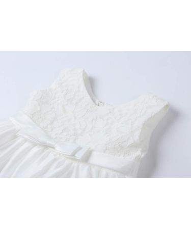 LZH Girls Princess Dress with Bowknot for Birthday Party, Tutu Floral Dress with Headwear - White, 5-6 Years - Buy Online on GoSupps.com