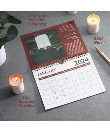 Unique Women's Gifts: Aromatherapy Candle Set with 2024 Calendar & Gold Pen - Perfect Home Birthday Gift - Buy Online on GoSupps.com