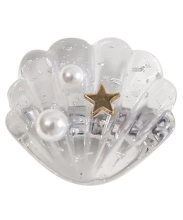 XIAHIOPT Women Girls Hair Pin Side Clip Metal Duckbill Decorative Hairpin for Thin Hair White shell