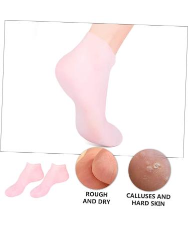 minkissy 3 Pairs Sock Spa Soften Skin Soles Moisturizer Spa Stocking Moisturizing Gel Booties Skin Protect Soles Moisturizing Foot Silicone Gel Foot Skin Sole Pad Sebs Pink Lotion Women's - Buy Online on GoSupps.com