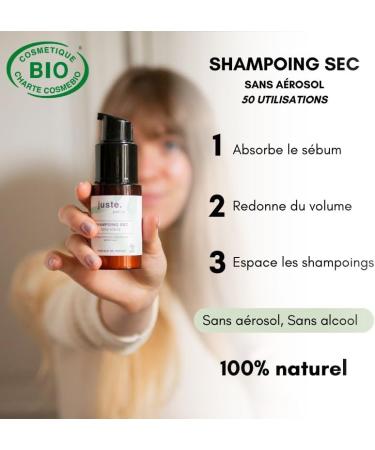  JUSTE PARIS Organic Dry Shampoo Powder - For Dark Hair - 80 ml - Absorbs Oil Restores Volume and Softness - Yuzu Scent - Aeration Free - Buy Online on GoSupps.com