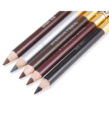 Baluue 2pcs Eeyebrow Pen with Brush Long Lasting Eyebrow Definer Pencil Eyebrow Makeup Waterproof Brown Pencil 5# 1 count (Pack of 1) Brown 5