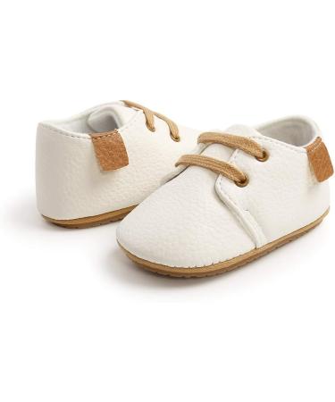 RVROVIC Baby Boys Girls Sneakers 6-12 Months White | Anti-Slip PU Leather Soft Sole Infant Toddler Shoes - Buy Online on GoSupps.com