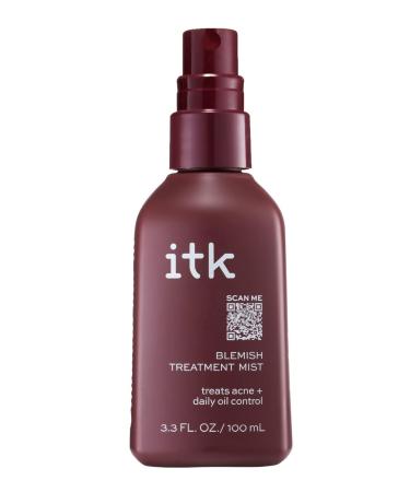 ITK Salicylic Acid Blemish Mist Acne Treatment For Oily Acne Prone - Face + Body Acne - Dark Spot Corrector - BHA + Peppermint Oil + Licorice Root - Vegan + Cruelty-Free 3.3 Fl Oz