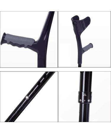Forearm Crutches Telescopic Arm Crutch for Foot Injuries Comfortable Wrist Height Adjustable/Non-Slip Rubber Tips (Color : Black) Anniversary Lucky Star Grey - Buy Online on GoSupps.com
