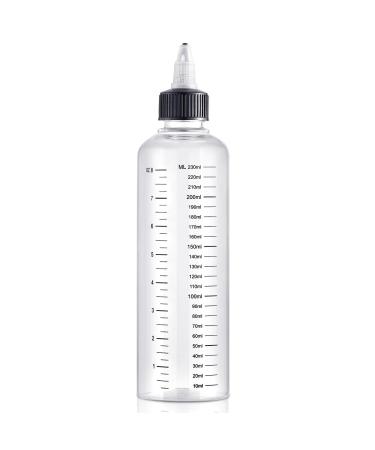 Applicator Bottle for Hair 8.5oz Hair Oil Applicator Plastic Squeeze Bottle for Hair Dye Twist-On Top Tip Cap Hair Color Bottle with Clear Graduated Scale 8.5 Ounces