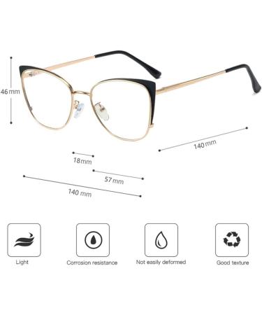 Kachawoo Cat Eye Blue Light Blocking Glasses for Women - Metal Frame Anti-Blue Light Lens Gold Pink - Stylish Eyewear for Screen Use - Buy Online on GoSupps.com