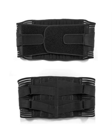 Double Pull Waist Support Back Brace - Lumbar Decompression Belt for Herniated Disc & Sciatica Relief - Large Black - Ideal for Men & Women - Buy Online on GoSupps.com