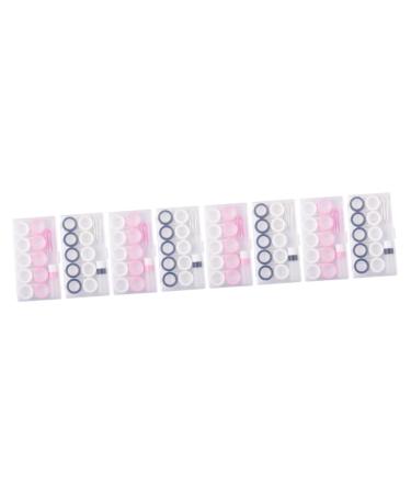 Healeved 8 sets Storage box for colored contact lenses Contact lens container Servant contact case container for eye contact lenses macaron storage box twice travel pp white