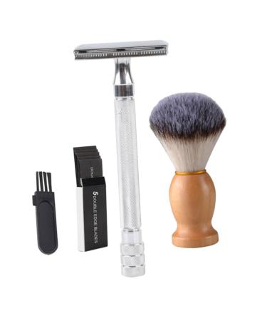 Hemoton 1 Set Manual Shaver Face Trimmer Mens Shaving Brush Men Grooming Tool Portable Beard Trimmer Men Shaving Trimmer Beard Trimmer Shaver Razor Face Beard Shaver Combination Metal