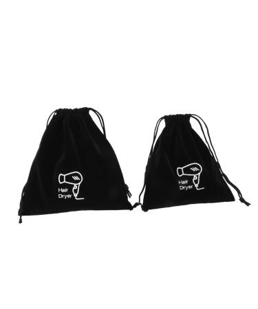 Baluue 4 Pcs Storage Bag Hair Dryer Travel Bag Hair Dryer Storage Pouch Travel Hair Tools Black Velvet