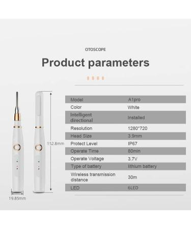 QIYUDS Ear Wax Removal Tool Ear Cleaner Ear Wax Removal Kit 3.9mm Smart Visual Ear Spoon Ear Endoscope high-Definition WiFi All-in-one Otoscope - Buy Online on GoSupps.com